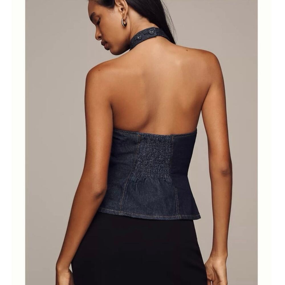 NWOT Reformation Tate Denim Top in Blue SZ 10 - Picture 2 of 7